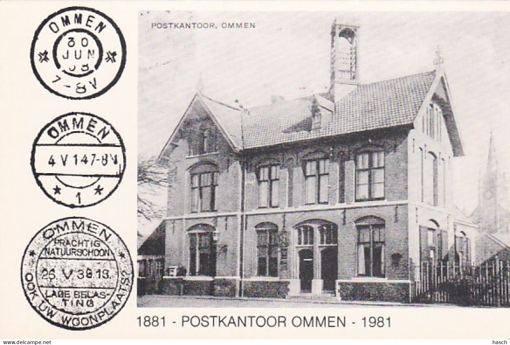 482892Postkantoor Ommen. 1881 -  1981. (REPRO) - Ommen