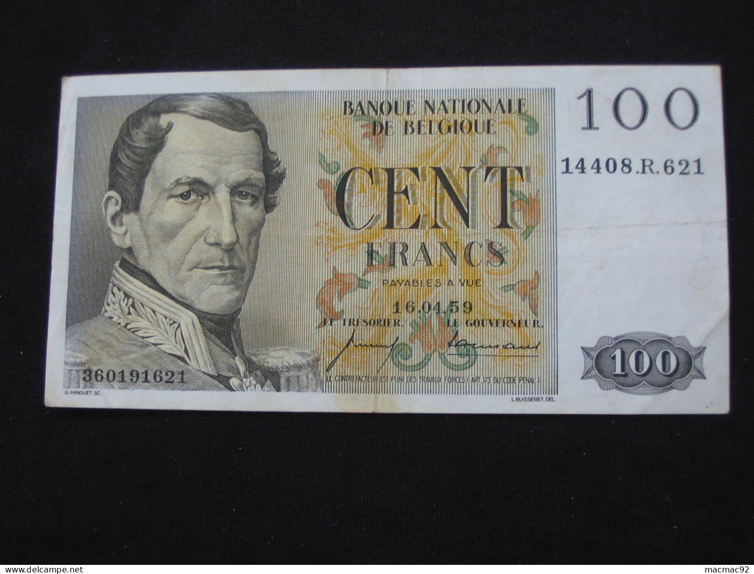 BELGIQUE - 100 Francs 1959 - Banque Nationale De Belgique  **** EN ACHAT IMMEDIAT **** - 100 Francs