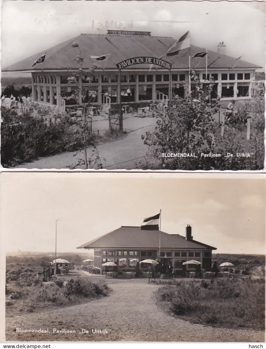 483127Bloemendaal. Paviljoen De Uitkijk. 2 Kaarten. (zie Hoeken En Randen) - Bloemendaal