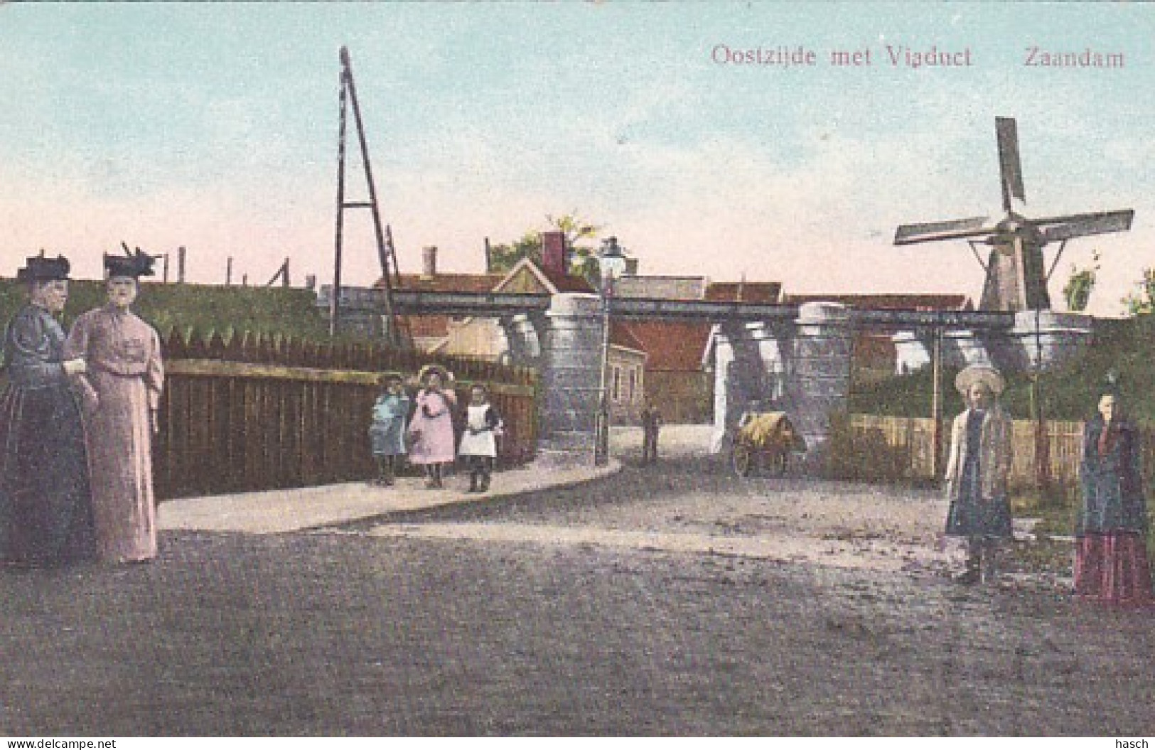 483142Zaandam, Oostzijde Met Viaduct. (reclame Achterkant, ,,Grootes’’ - Zaandam