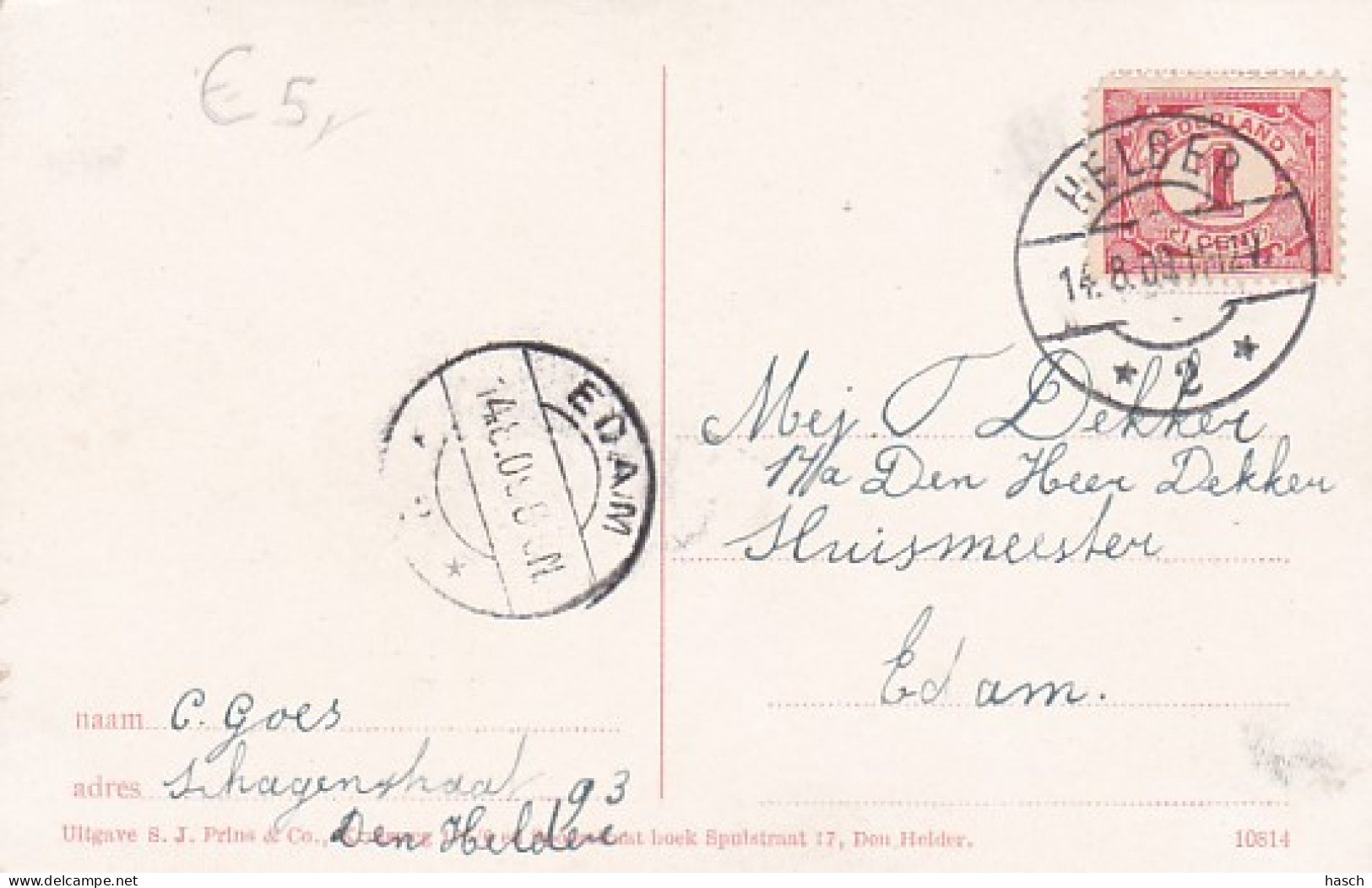 4831130Den Helder, Loodsgracht. 1909.(zie Rechterkant Onder) - Den Helder