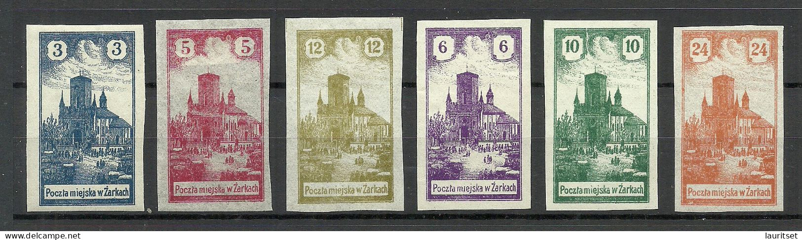 FAUX Poland Polska 1918 Local Post ZARKI Michel 1 - 3 & 7 - 9 FAKE Fälschungen * - Usados