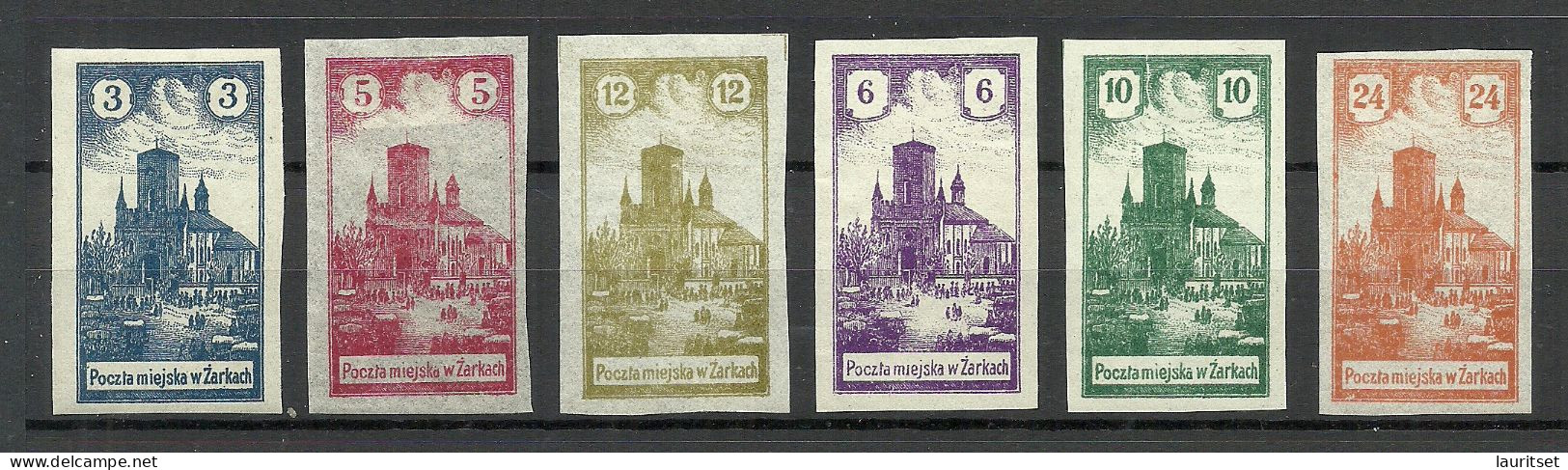 FAUX Poland Polska 1918 Local Post ZARKI Michel 1 - 3 & 7 - 9 FAKE Fälschungen * - Oblitérés