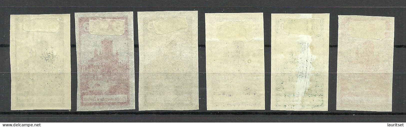 FAUX Poland Polska 1918 Local Post ZARKI Michel 1 - 3 & 7 - 9 FAKE Fälschungen * - Used Stamps