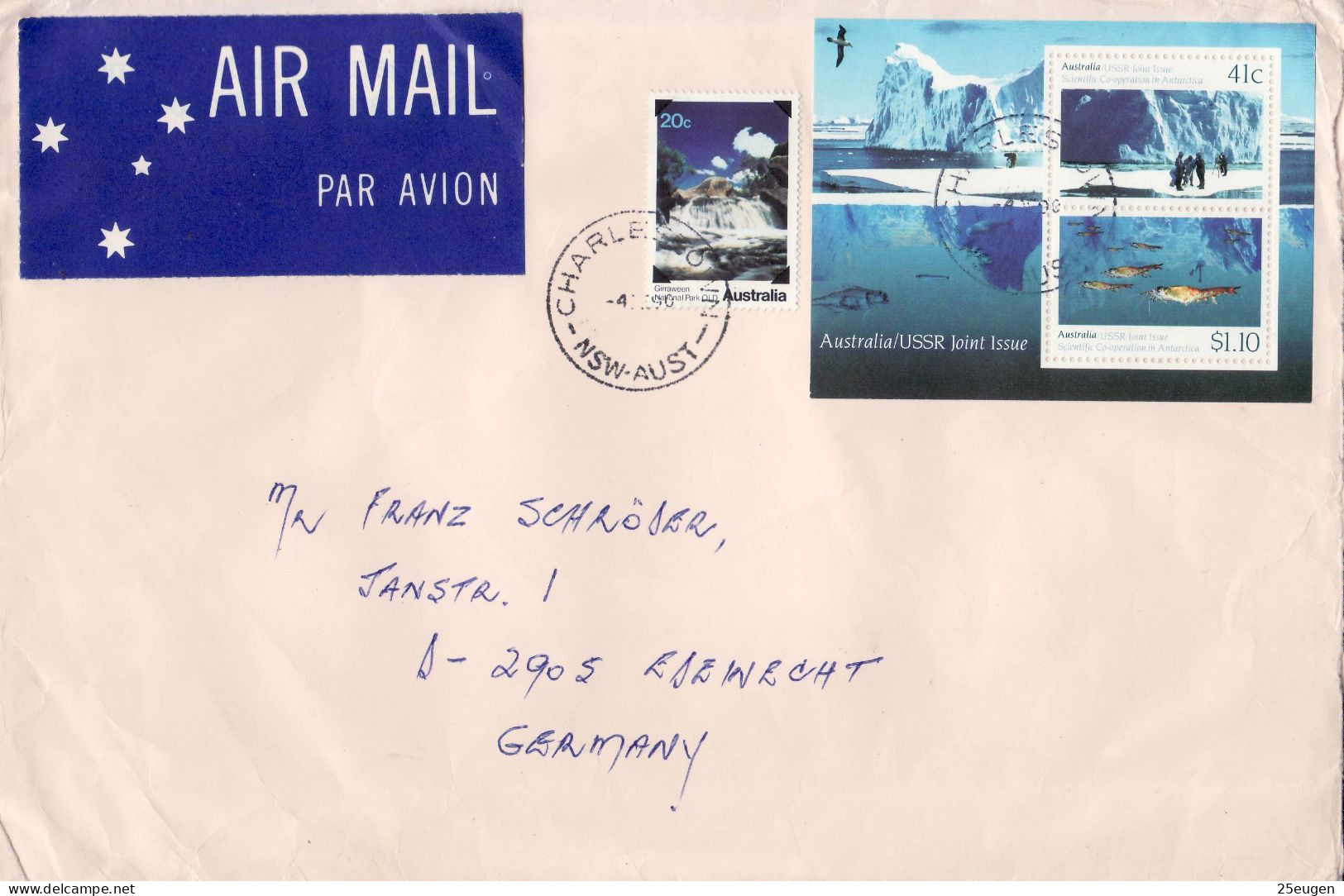 AUSTRALIA 1990 AIRMAIL LETTER SENT TO EDEWECHT - Lettres & Documents