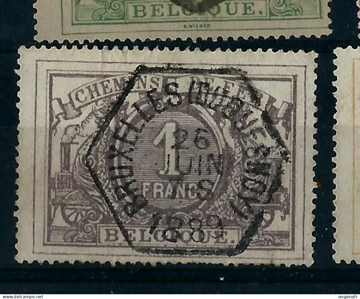 TR 13- Brun-lilas - Obl. BRUXELLES - DUQUESNOY - 26/06/1889 - Oblitérés
