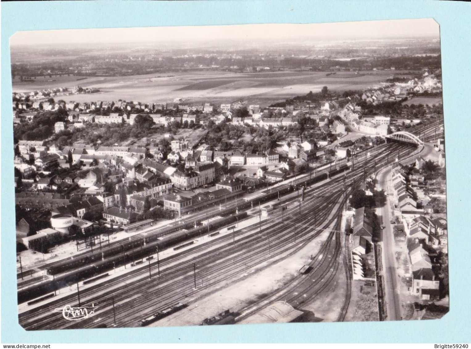 CPSM - 59 AULNOYE - LA GARE / VUE AERIENNE - Hondshoote