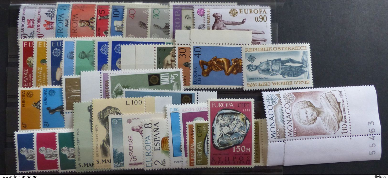 CEPT Jahrgang 1974  (ohne Monaco, Island Und CH)    MNH ** Postfrisch       #6263 - Collections, Lots & Séries