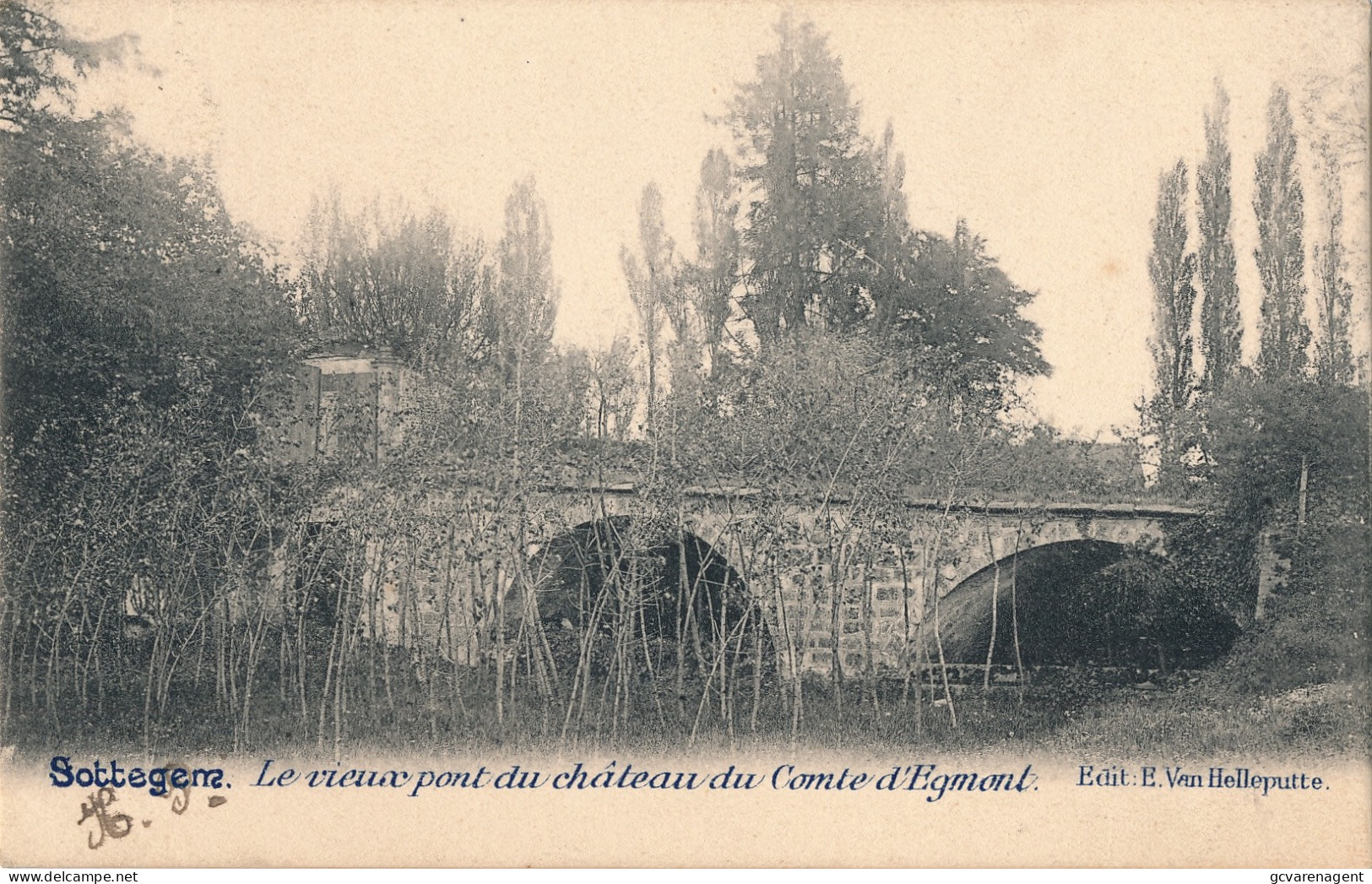 ZOTTEGEM  LE VIEUX PONT DU CHATEAU DU COMTE D'EGMONT      2 SCANS - Zottegem