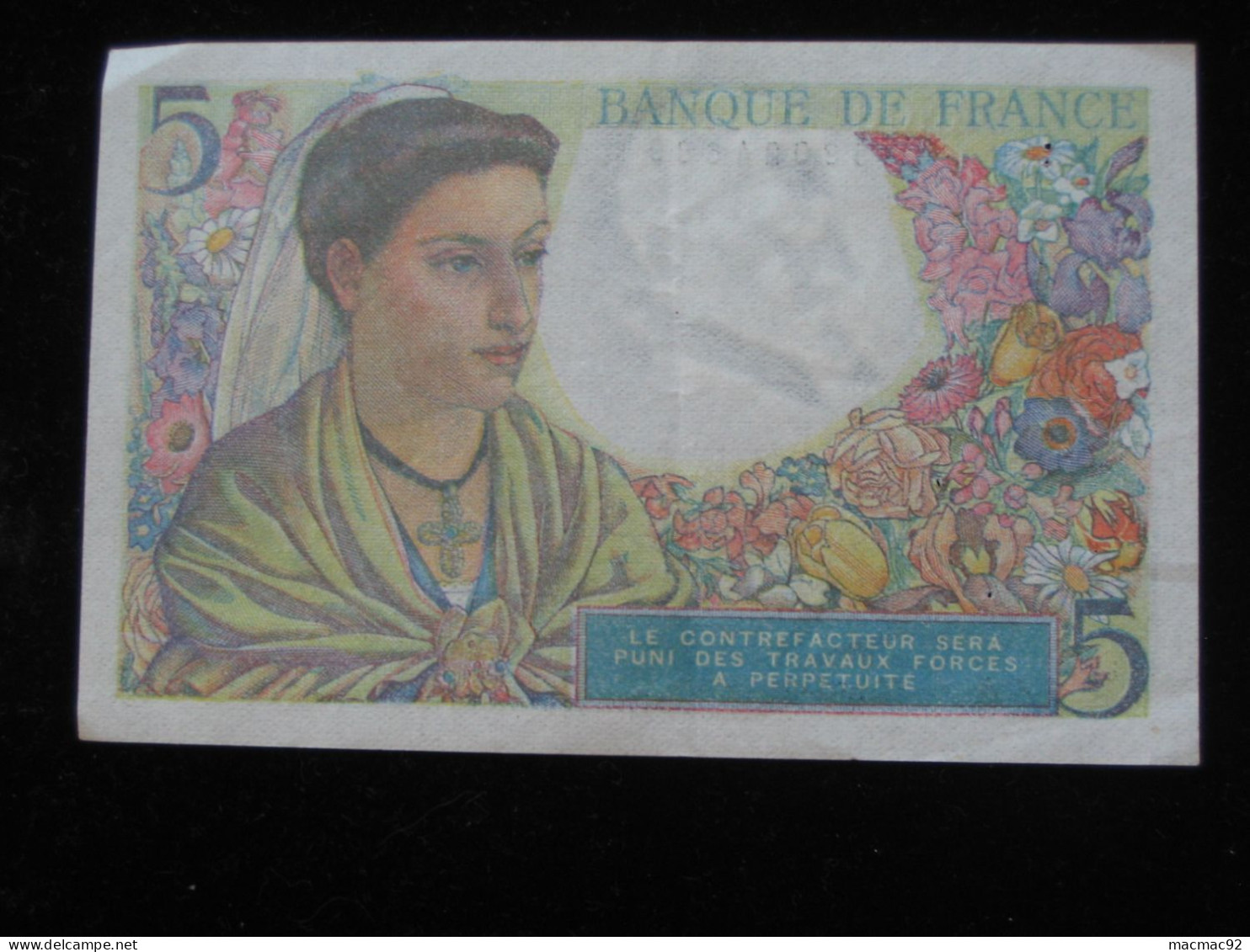 5  Cinq Francs - Francs Berger   5=4=1945   **** EN ACHAT IMMEDIAT **** - 5 F 1943-1947 ''Berger''