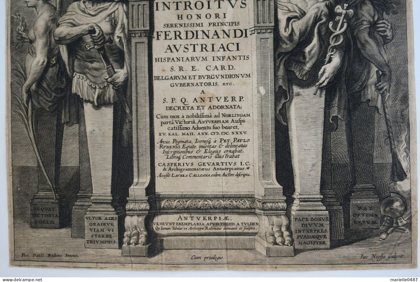 Rubens -  "Pompa Introitus", Anvers 1641 - Before 18th Century