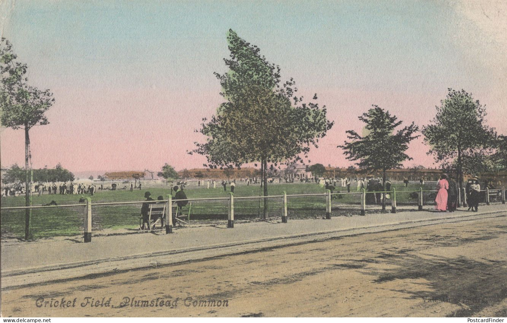 Cricket Field Plumstead Common London Antique Rare Postcard - Críquet