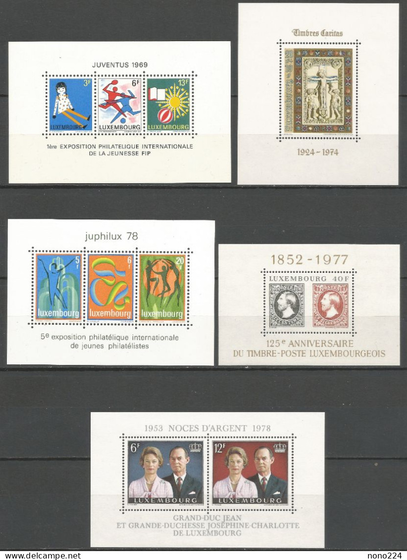 5 Blocs De 1969/78 ( Luxembourg / Neufs**) - Blocs & Feuillets