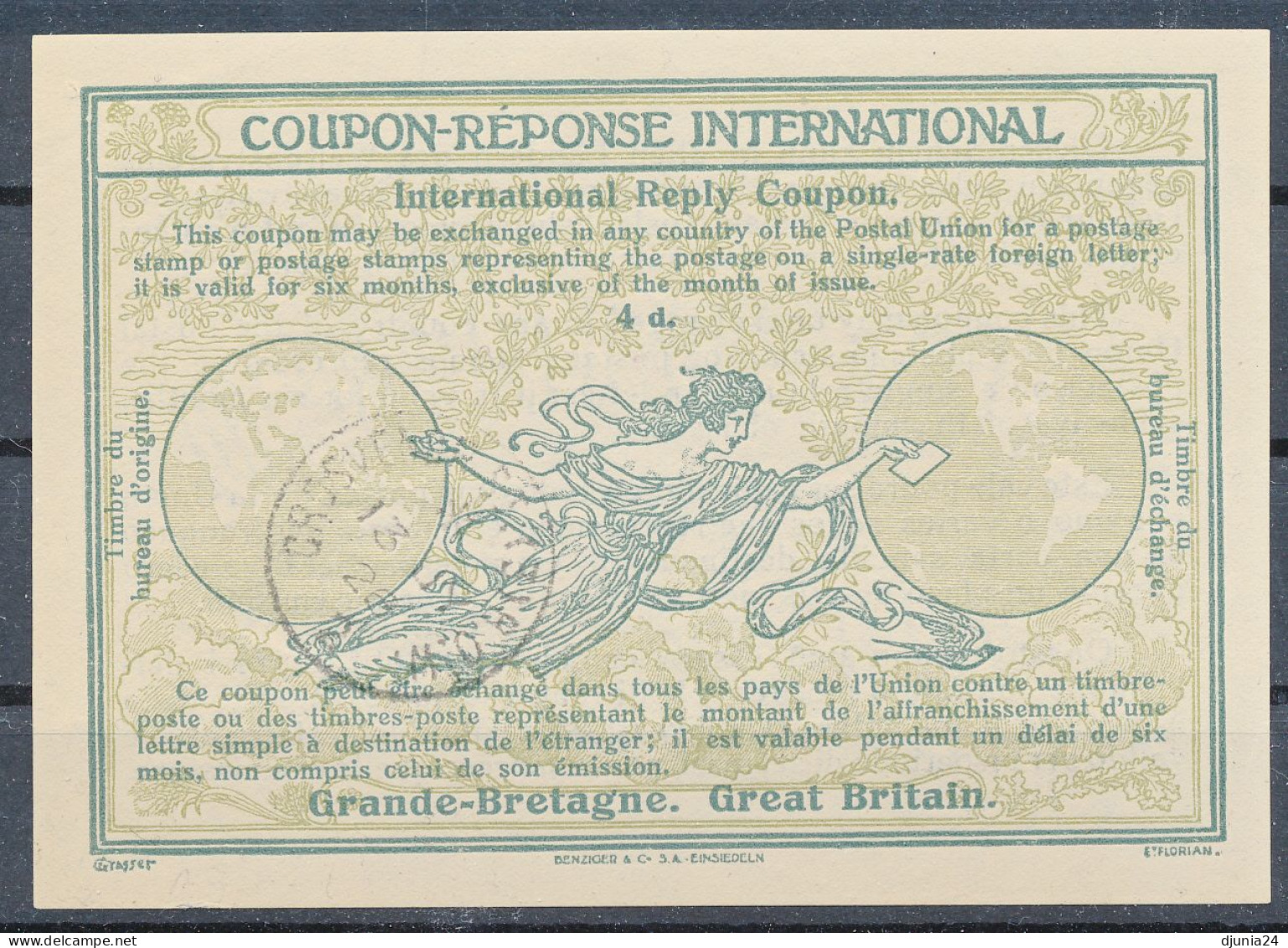 BF0040 / Grande-Bretagne / Great Britain  -  1926  ,  4 D.  ,  Type Ro8  -  Reply Coupon Reponse - Other & Unclassified