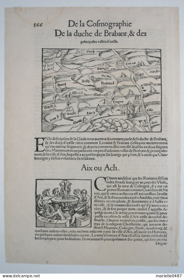 Brabant - Aix-la Chapelle - Cosmographia Universalis De Sebastian Münster Ca. 1570 - Jusque 1700