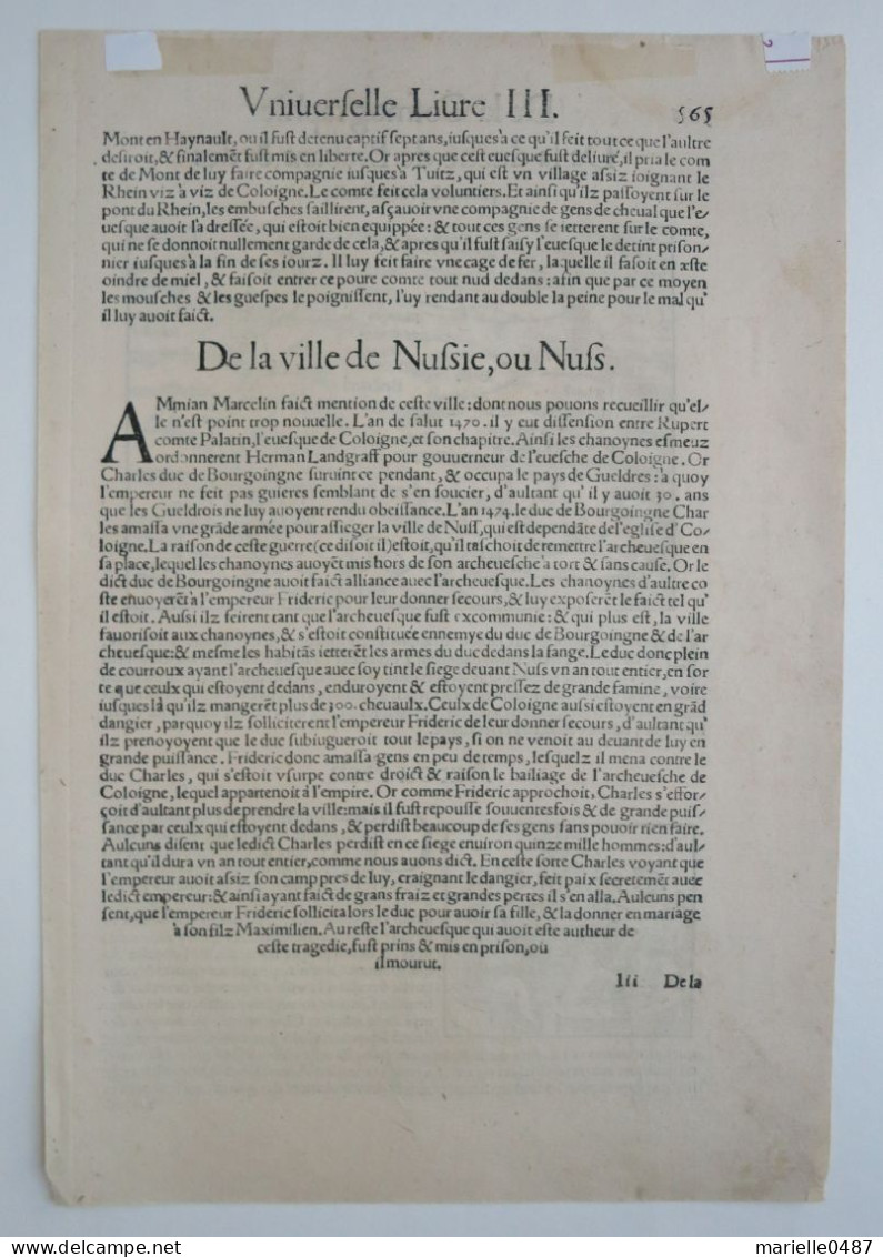 Brabant - Aix-la Chapelle - Cosmographia Universalis De Sebastian Münster Ca. 1570 - Jusque 1700