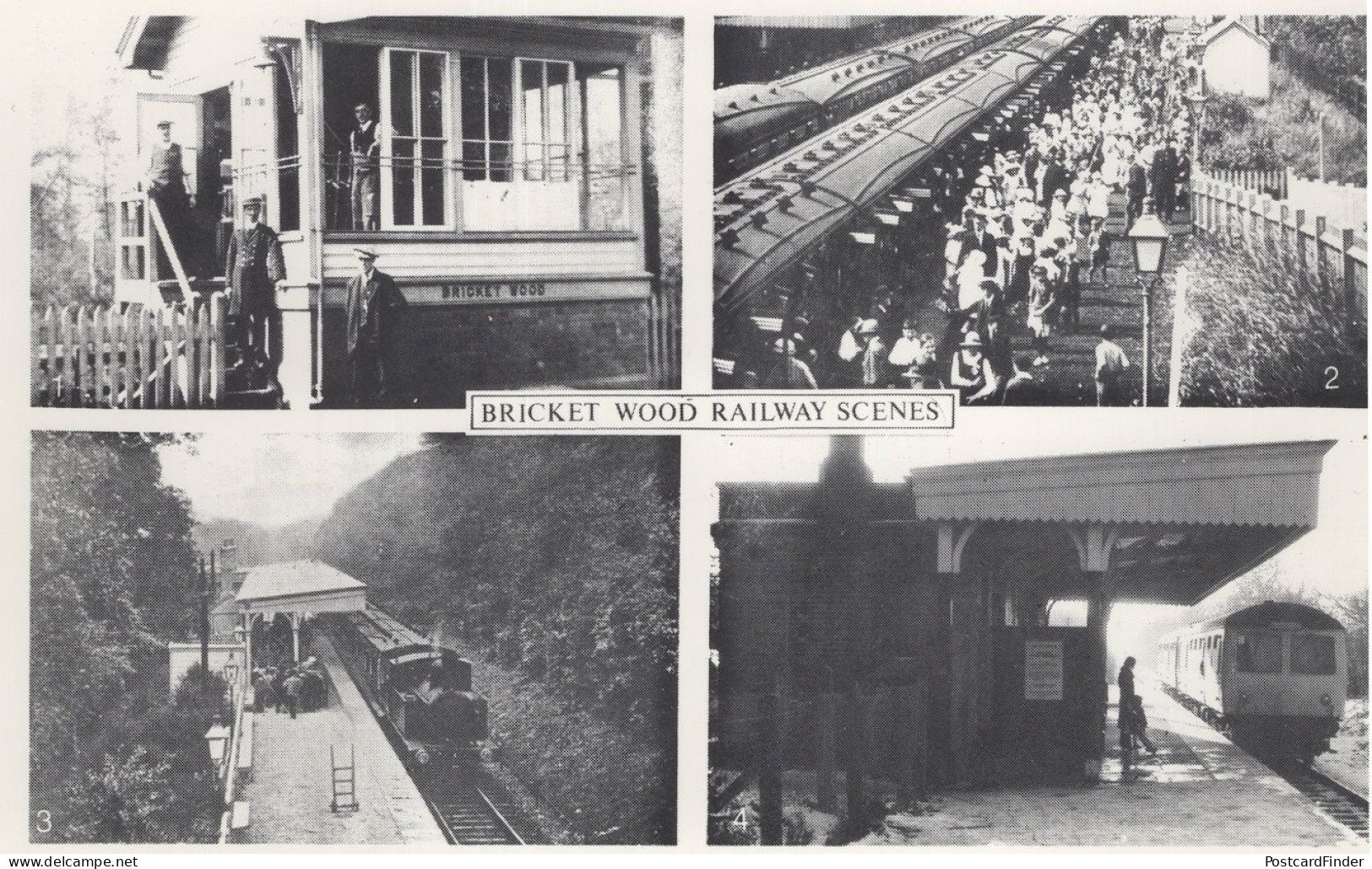 Bricket Wood Railway Fair Train Signal Box Staff Herts RPC Postcard - Hertfordshire