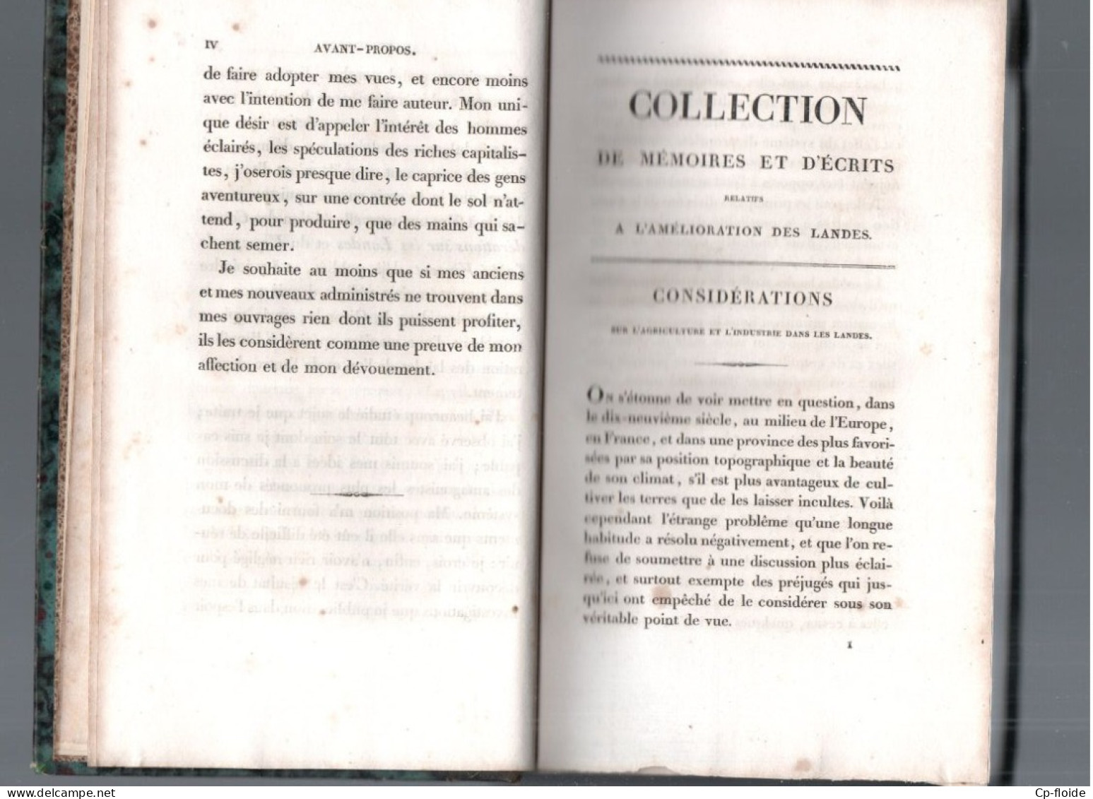 LIVRE . " ÉTUDES ADMINISTRATIVES SUR LES LANDES "  . M. LE BARON D'HAUSSEZ - Réf. N°247L - - Aquitaine