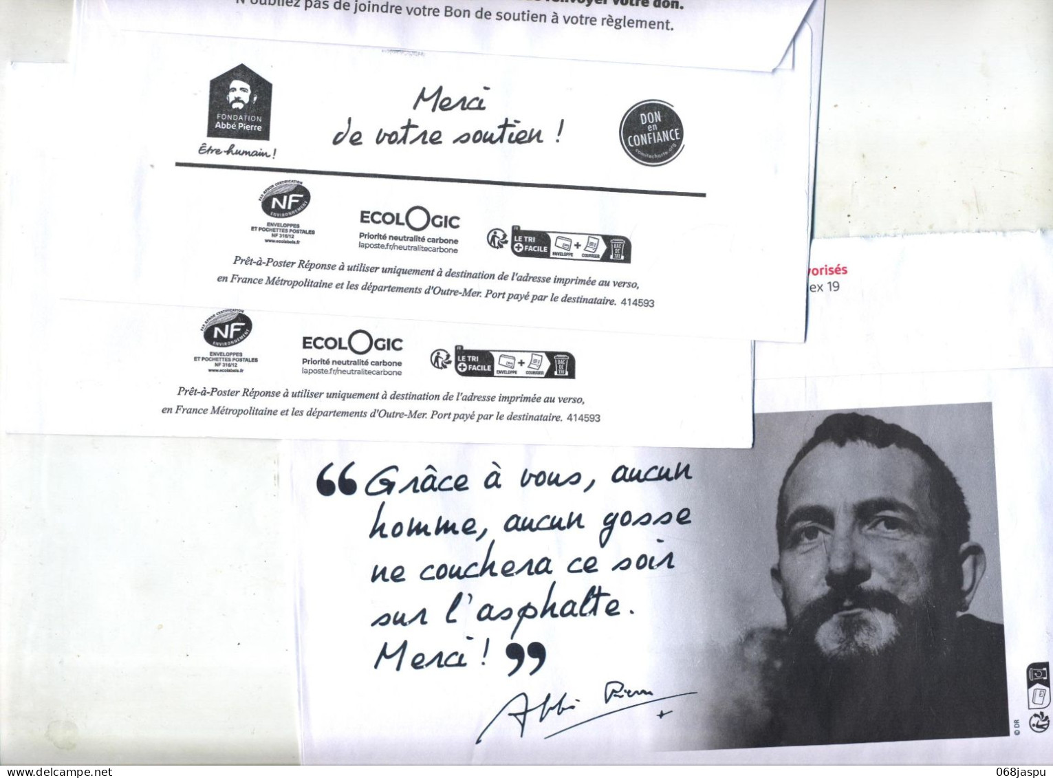 Pap Reponse Yseultyy  Fondation Abbe Pierre + Destineo - Listos Para Enviar: Respuesta /Beaujard
