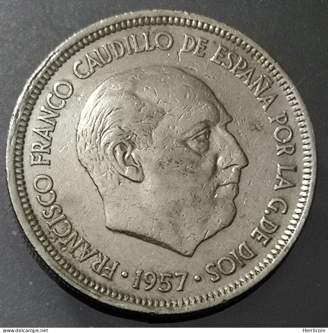 Monnaie Espagne - 1957 (1968) - 5 Pesetas Franco - 5 Pesetas