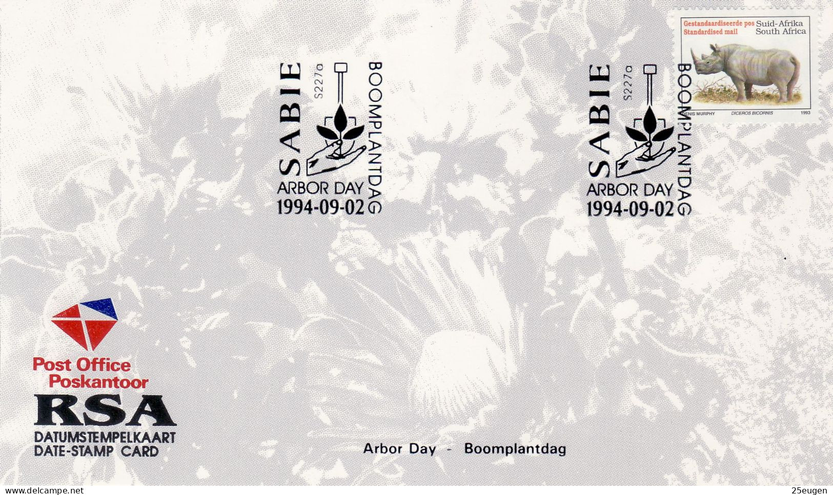 SOUTH AFRICA 1994 ARBOR DAY COMMEMORATIVE CARD - Covers & Documents