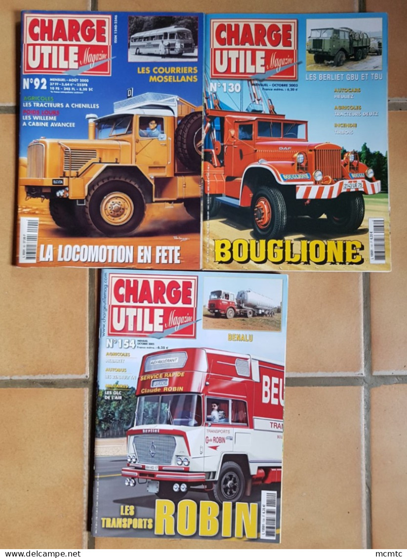 3 Magazines Charge Utile - N° 92 - 130 - 154 - Non Classificati