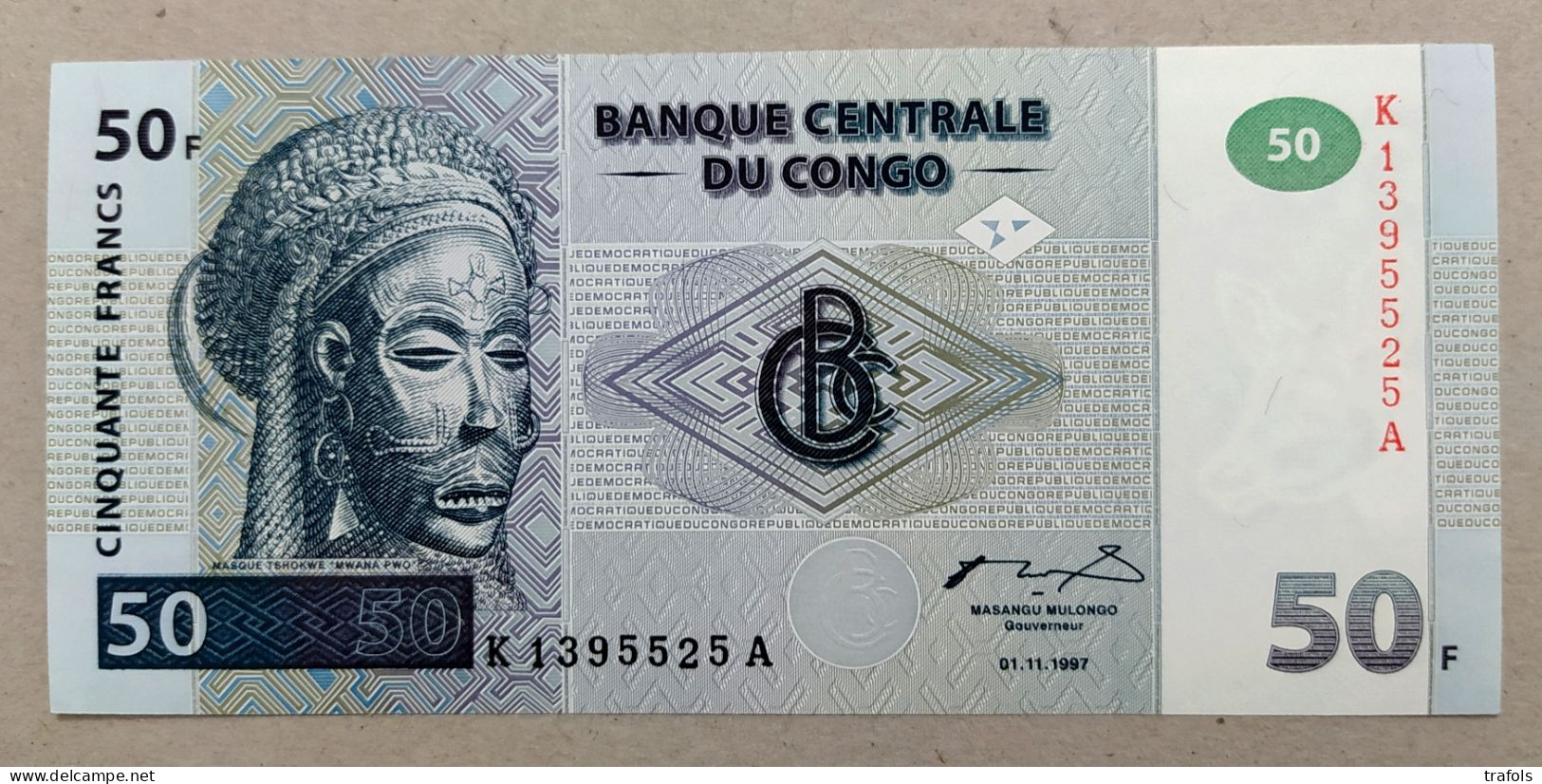 Congo - 50 Francs 1997 1st Issue Hard To Find - P. 89 AUNC/UNC Conditions - Very Rare NOT SPECIMEN!!! - République Démocratique Du Congo & Zaïre