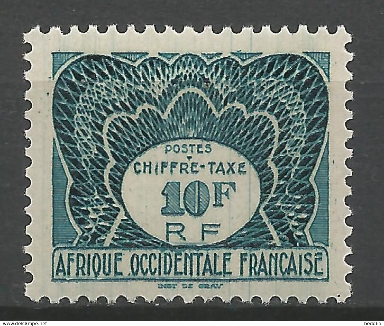 AEF TAXE N° 9 NEUF** LUXE SANS CHARNIERE / Hingeless / MNH - Autres & Non Classés