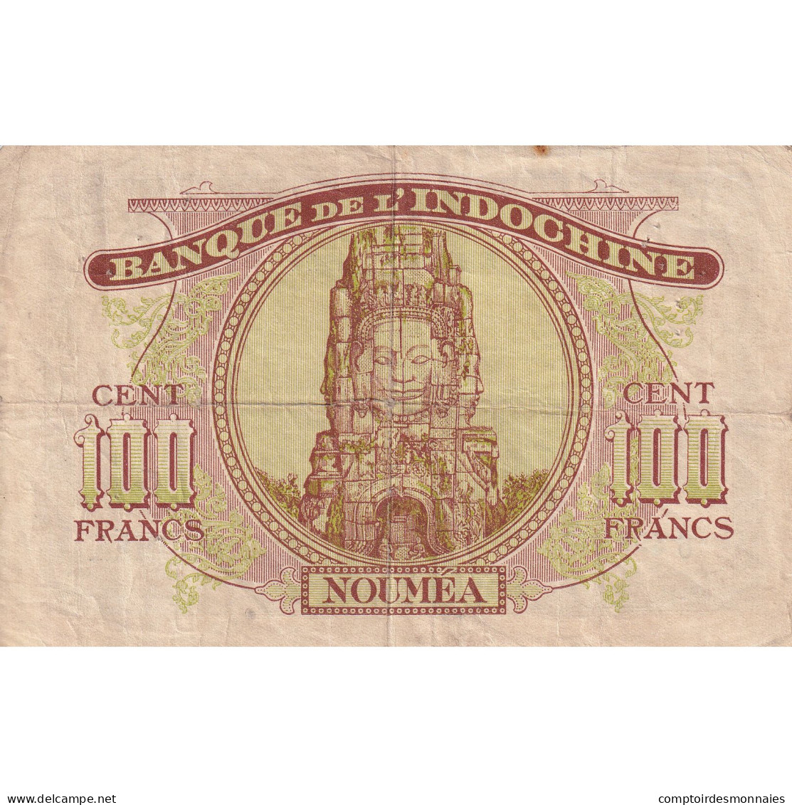 Billet, Nouvelle-Calédonie, 100 Francs, 1942, Undated (1942), KM:46b, TB - Nouméa (Neukaledonien 1873-1985)