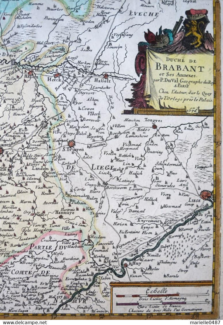 BRABANT - "Duche De Brabant Et Ses Annexes". Paris, Pierre Duval, 1680 - Tot De 18de Eeuw