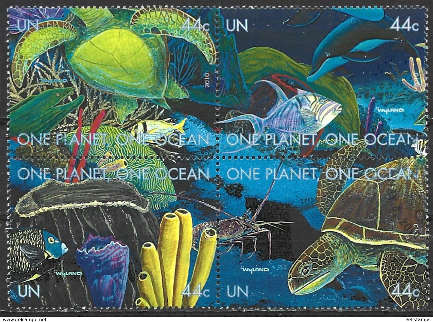 United Nations, N.Y. 2010. Scott #1003a-d (U) One Planet One Ocean - Used Stamps