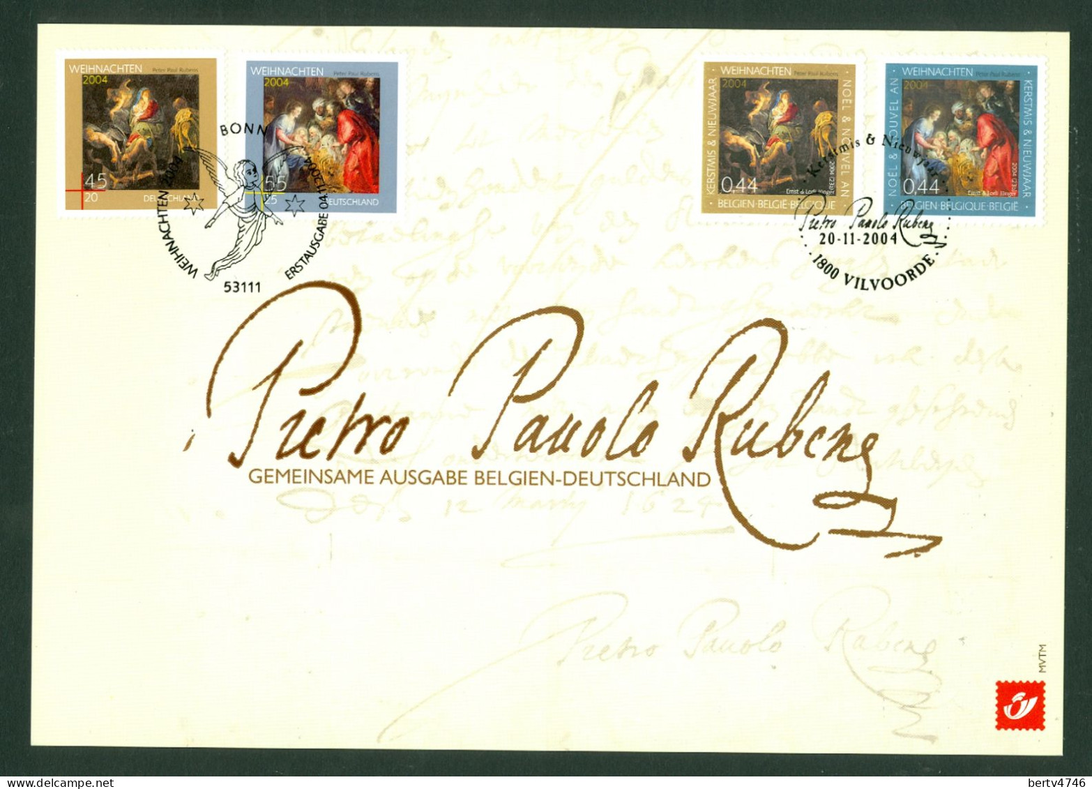 Belg. 2004 - 3332HK België/Duitsland - Belgique/Allemagne - P. P. Rubens - Souvenir Cards - Joint Issues [HK]