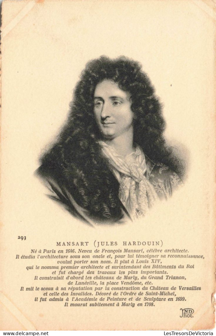 CELEBRITES - Mansart - Jules Hardouin - Architecte Français - Carte Postale Ancienne - Autres & Non Classés