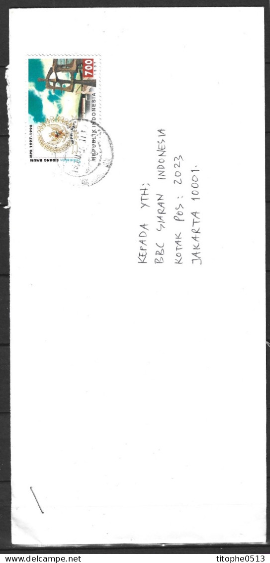 INDONESIE. N°1539 De 1997 Sur Enveloppe Ayant Circulé. Armoiries. - Enveloppes