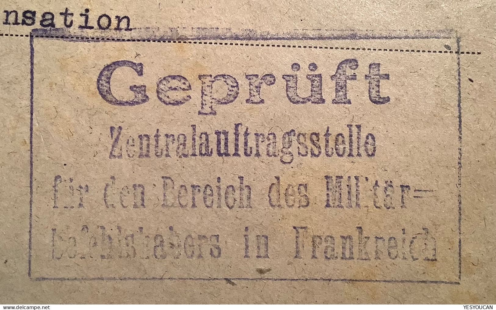 PARIS  "FELDPOST 1941" Zensur Brief GEPRÜFT ZENTRALAUFTRAGSSTELLE/FRANKREICH  (WW2 Censure Lettre Guerre 1939-45 2.WK - Guerre De 1939-45