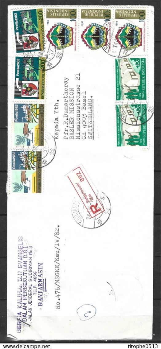 INDONESIE. N°940 De 1982 Sur Enveloppe Ayant Circulé. Armoiries De Java-central. - Briefe U. Dokumente