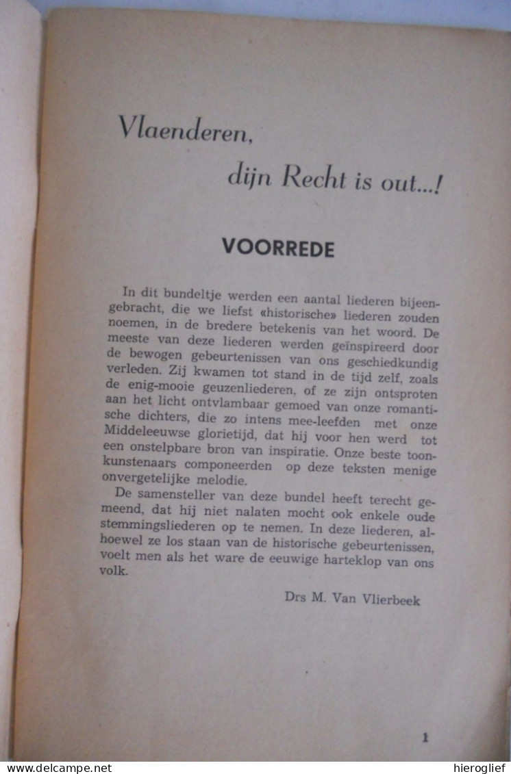 HET VERLEDEN LEEFT IN ONS Een Bundel Historische Volksliederen Verzameld Door Willem De Meyer VLAANDEREN - Historia