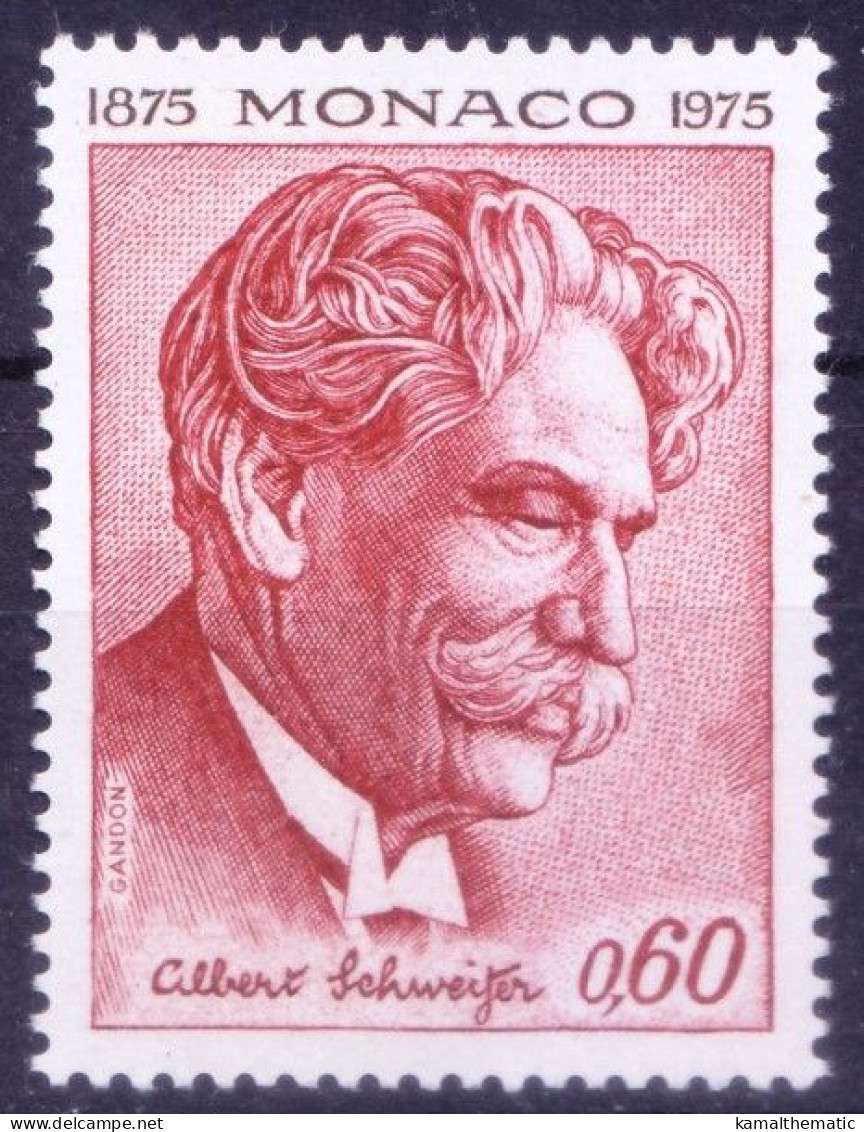 Monaco 1975 MNH, Schweitzer, Nobel Peace Laureate, Medical Missionary - Albert Schweitzer