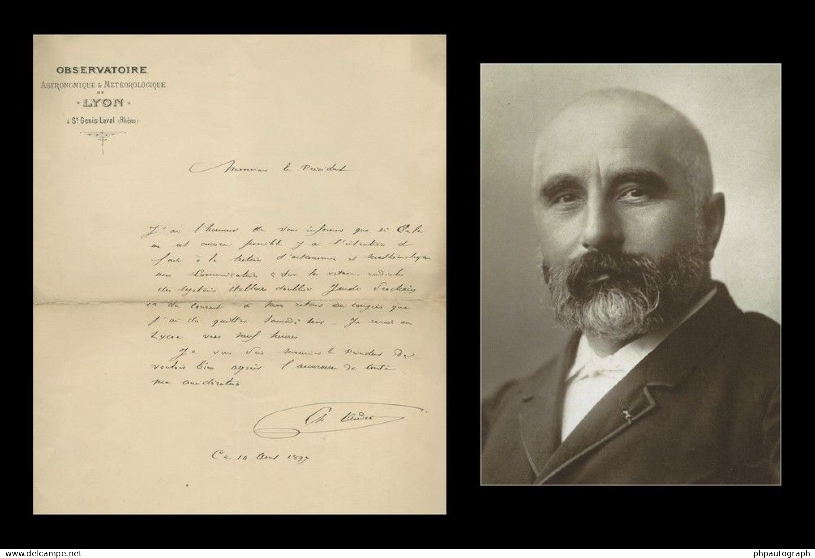 Charles André (1842-1912) - Astronome Français - Lettre Autographe Signée - 1897 - Erfinder Und Wissenschaftler