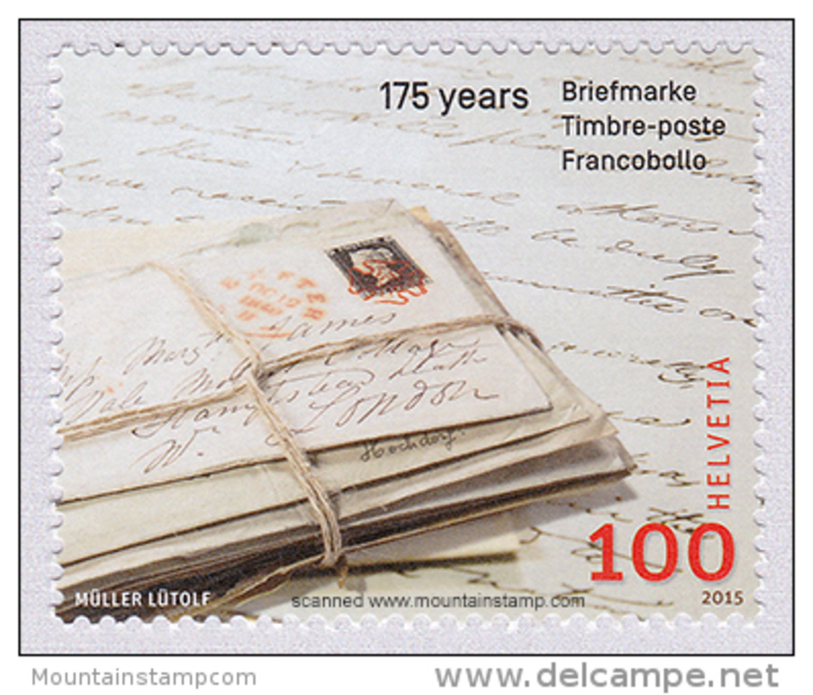 Switzerland 2015 (3/2015) 175th Anniversary Of The Stamp, Penny Black Stamp On Stamp MNH ** - Ungebraucht