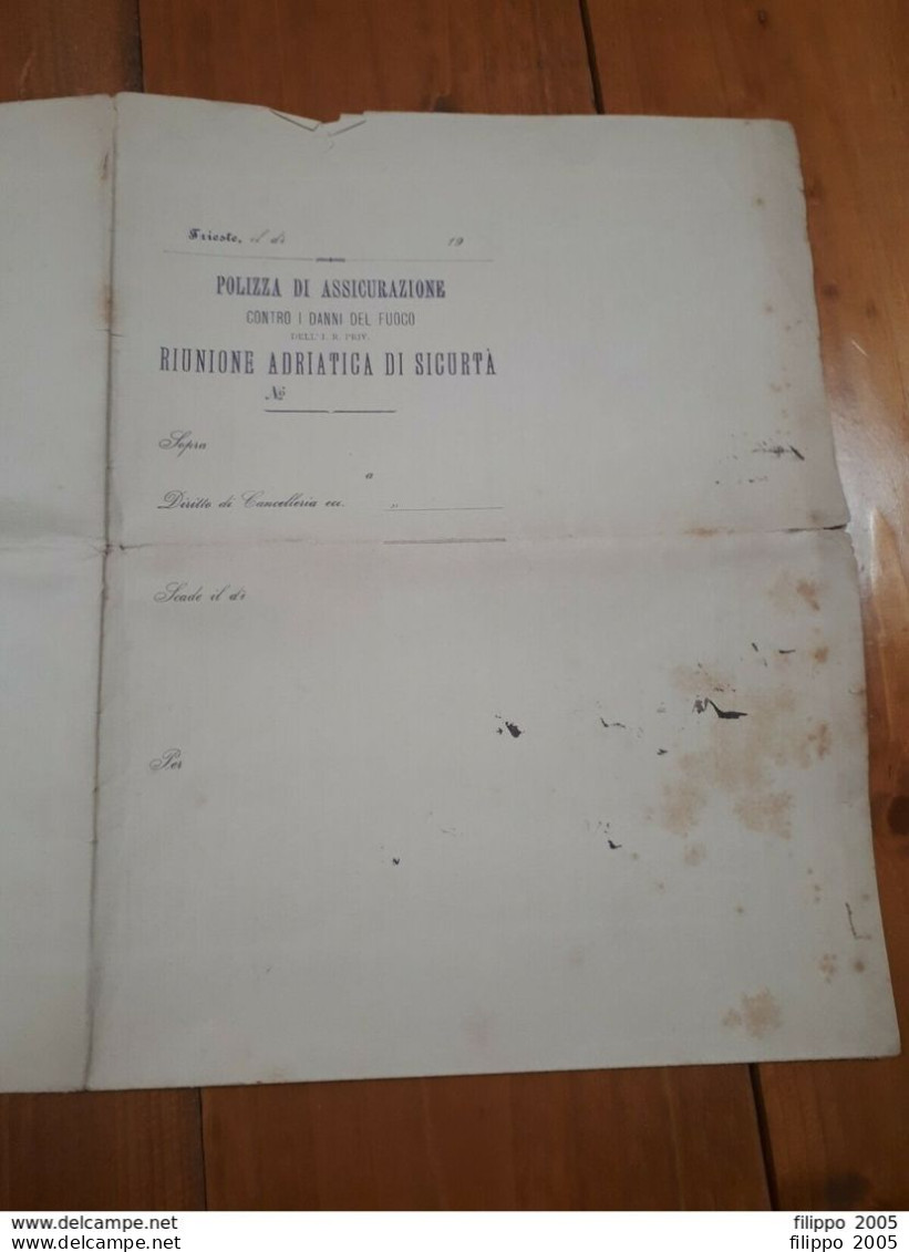 1896/1912 LOTTO VECCHIE POLIZZE ASSICURAZIONE - TRIESTE PADOVA ROVIGO CAPRILE - Banque & Assurance