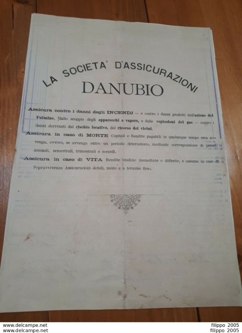 1896/1912 LOTTO VECCHIE POLIZZE ASSICURAZIONE - TRIESTE PADOVA ROVIGO CAPRILE