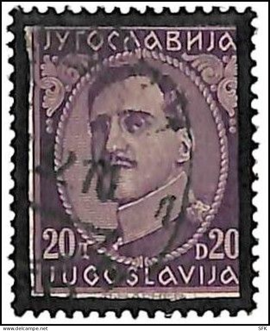 1934, 20 Dinars With A Black Frame WITH THE INSCRIPTION D. WAGNER (below) - Used Stamps