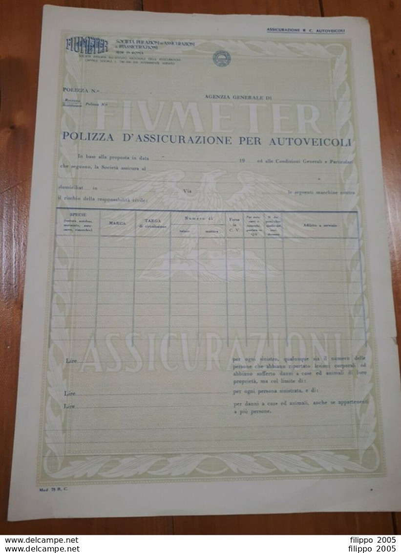 1921/1954 LOTTO VECCHIE POLIZZE ASSICURAZIONE - ROMA FERRARA MANTOVA BIELLA