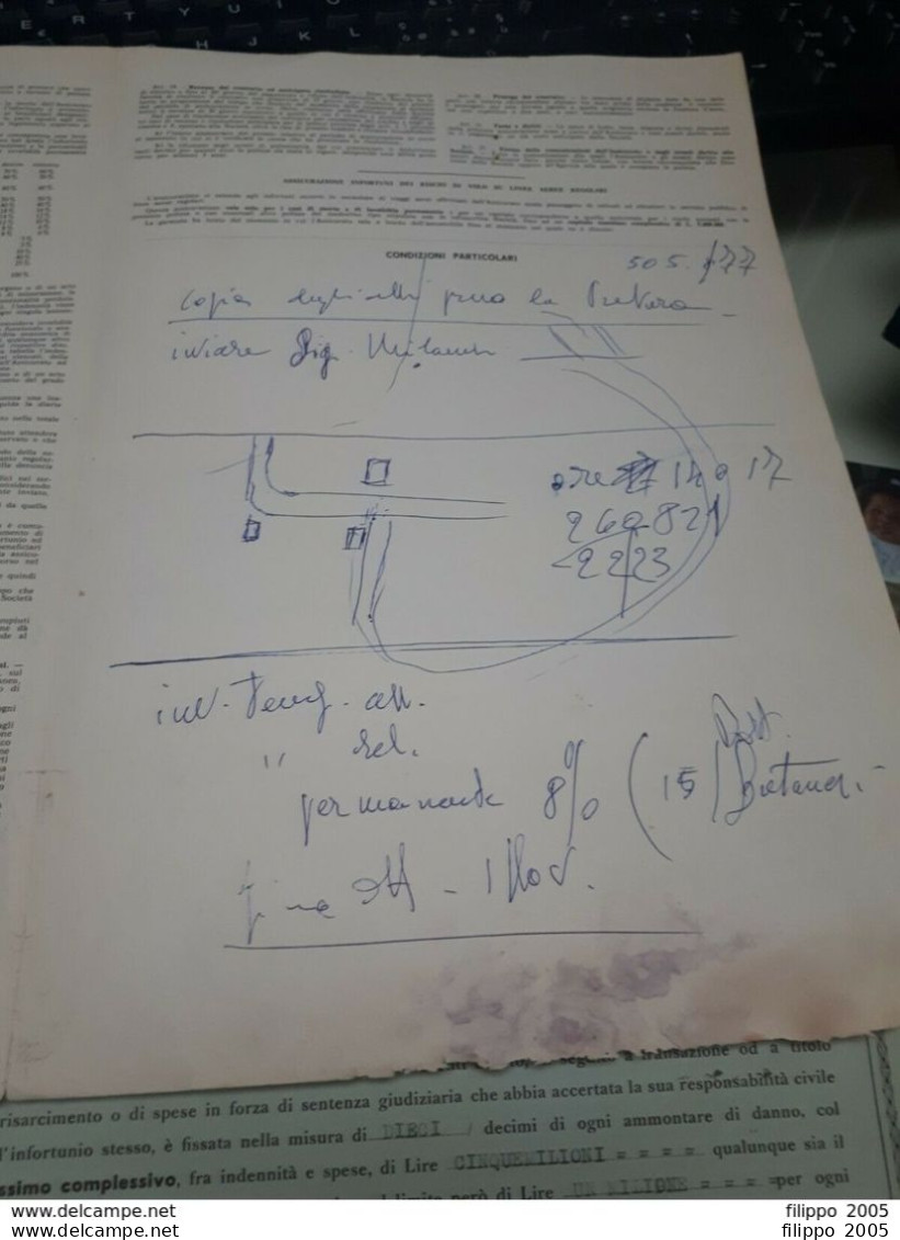 1921/1954 LOTTO VECCHIE POLIZZE ASSICURAZIONE - ROMA FERRARA MANTOVA BIELLA