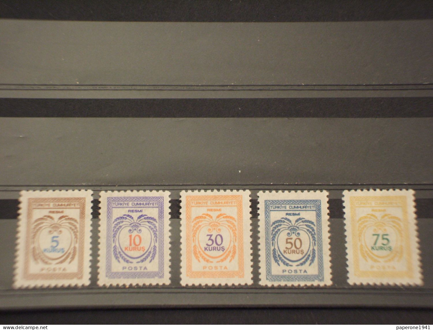 TURCHIA - SERVIZIO - 1971 ARABESCHI/PIANTE 5 VALORI - NUOVO (++) - Timbres De Service