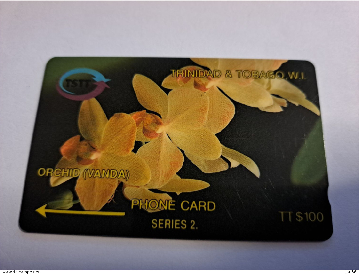 TRINIDAD & TOBAGO  GPT CARD    $100,-  6CCTD  ORCHID VANDA        Fine Used Card        ** 16016** - Trinidad & Tobago