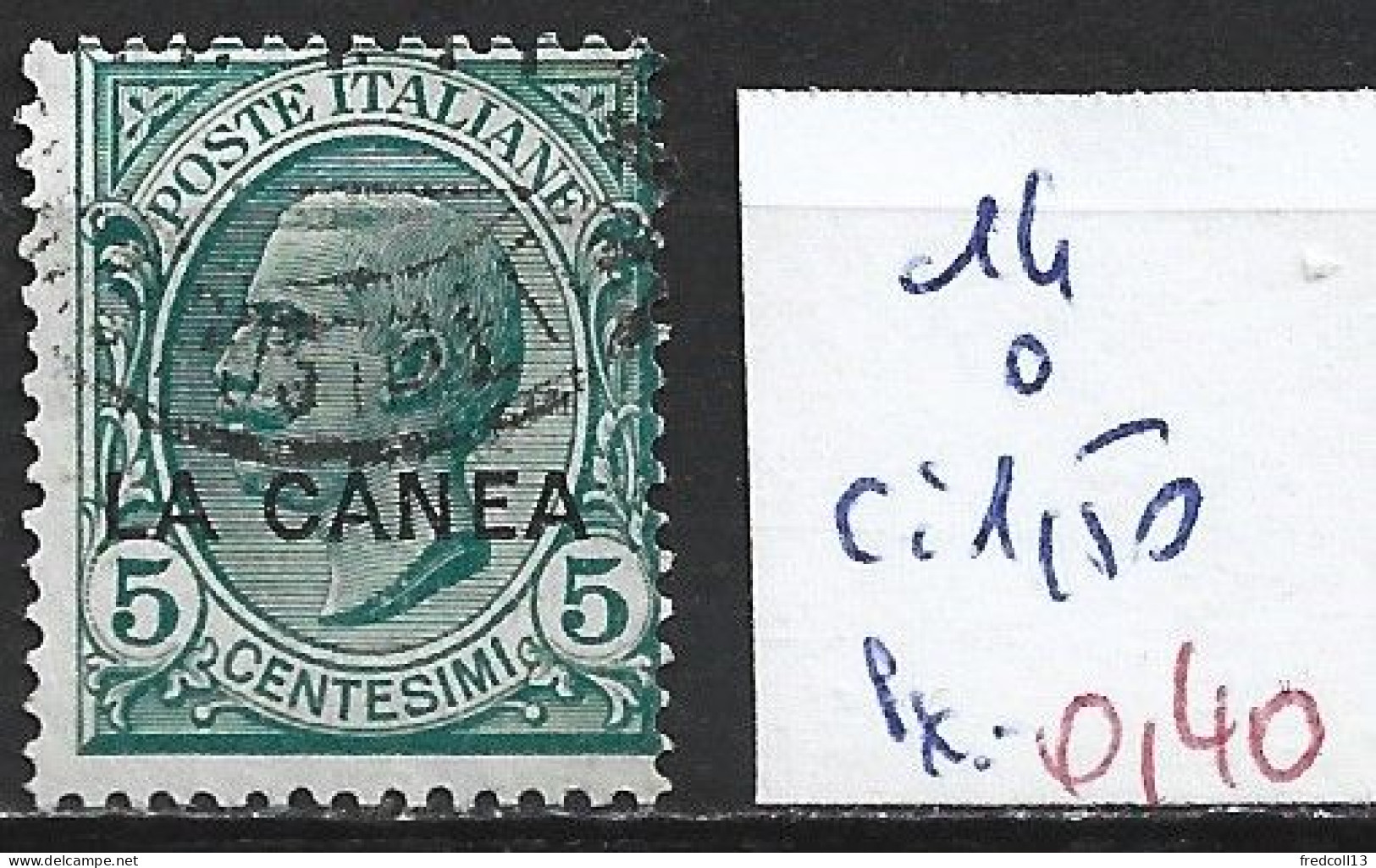 CRETE BUREAU ITALIEN DE LA CANEE 14 Oblitéré Côte 1.50 € - Crète