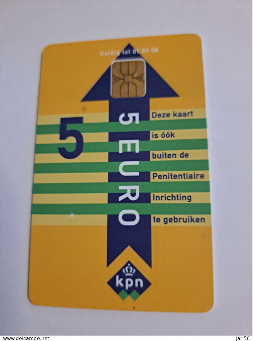 NETHERLANDS   € 5,-  ,-  / USED  / DATE  01-07/08  JUSTITIE/PRISON CARD  CHIP CARD/ USED   ** 16022** - GSM-Kaarten, Bijvulling & Vooraf Betaalde