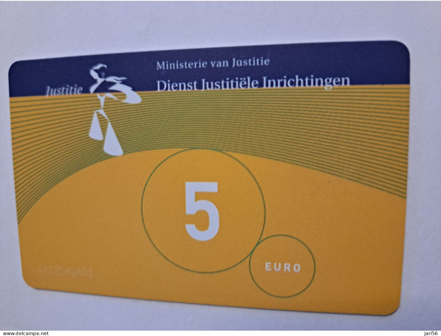 NETHERLANDS   € 5,-  ,-  / USED  / DATE  01-07/08  JUSTITIE/PRISON CARD  CHIP CARD/ USED   ** 16022** - [3] Sim Cards, Prepaid & Refills